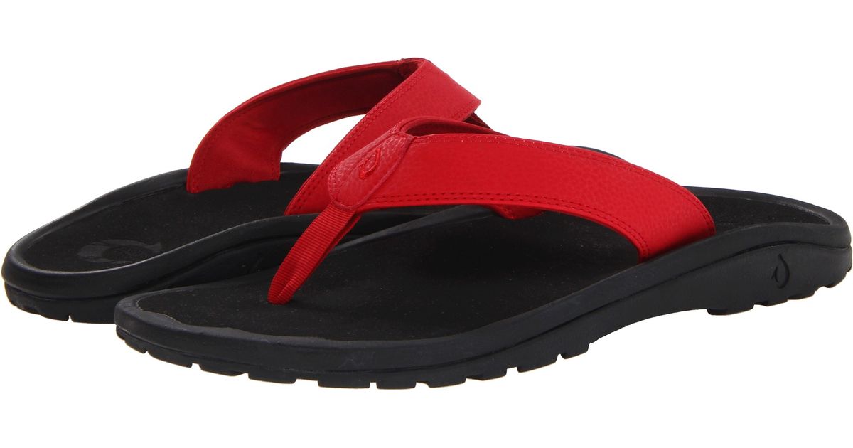 olukai red sandals