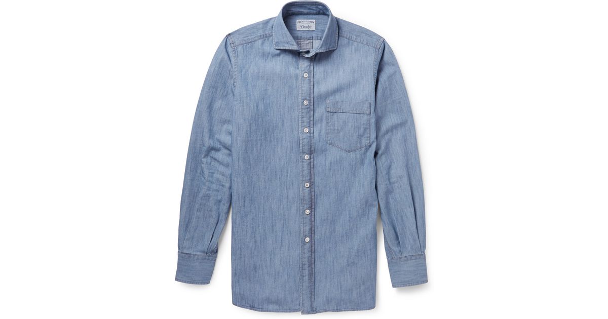 drakes denim shirt