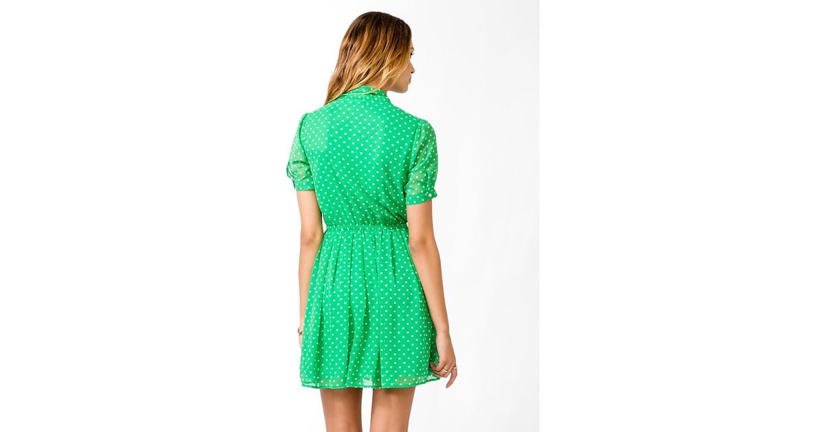 forever 21 green polka dot dress
