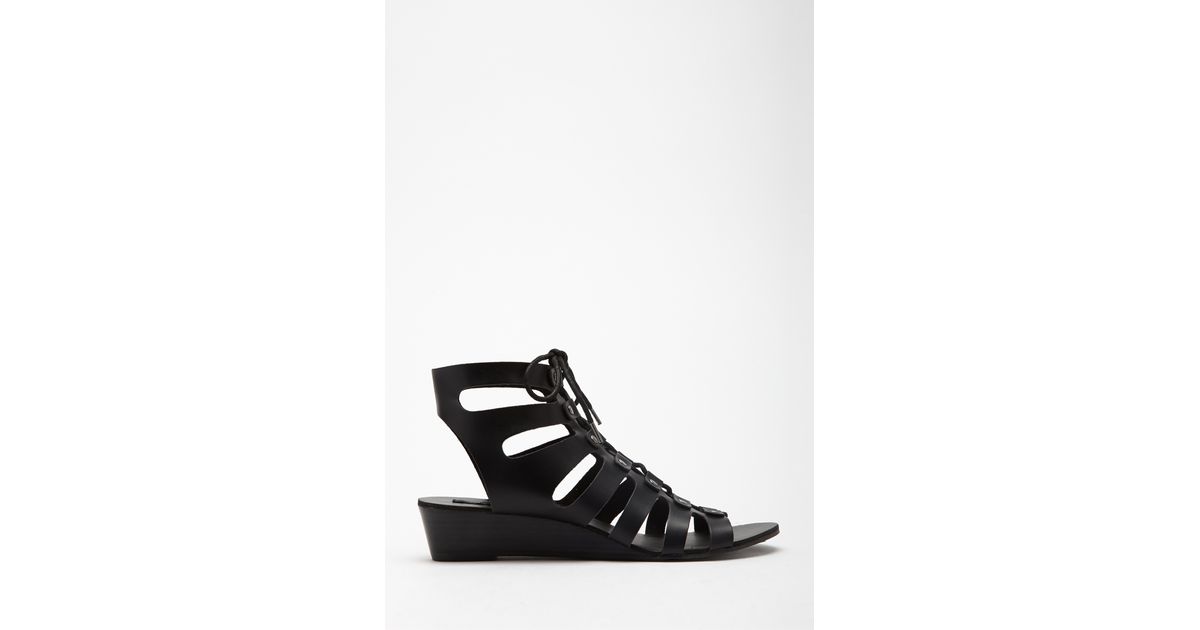 black wedge gladiator sandals