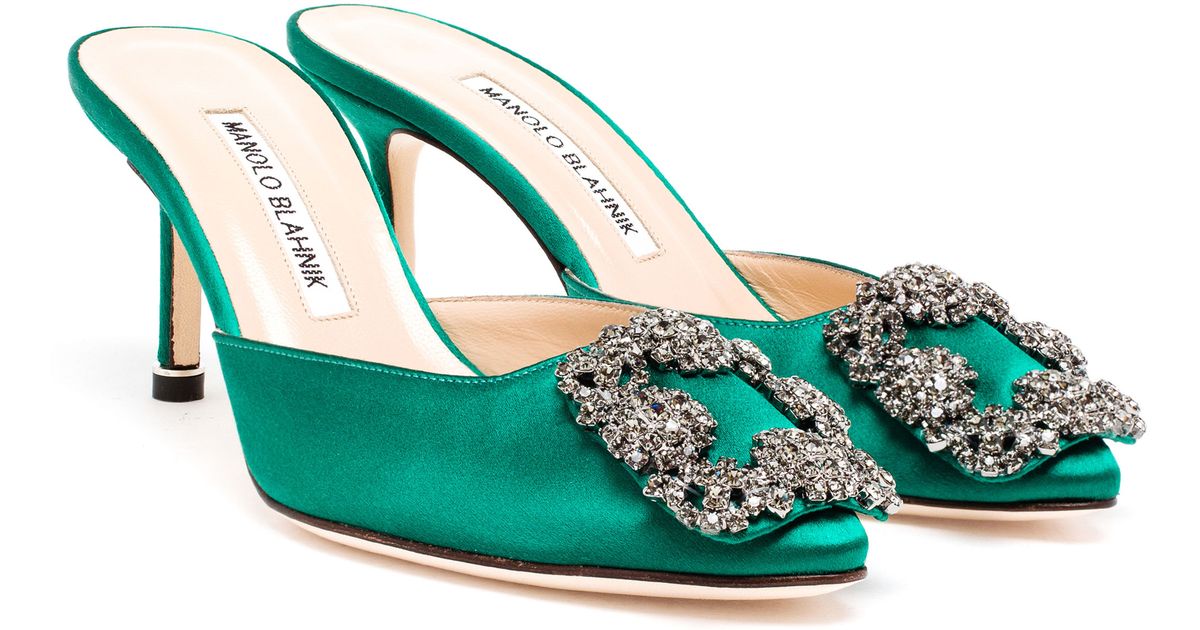 manolo blahnik embellished mule