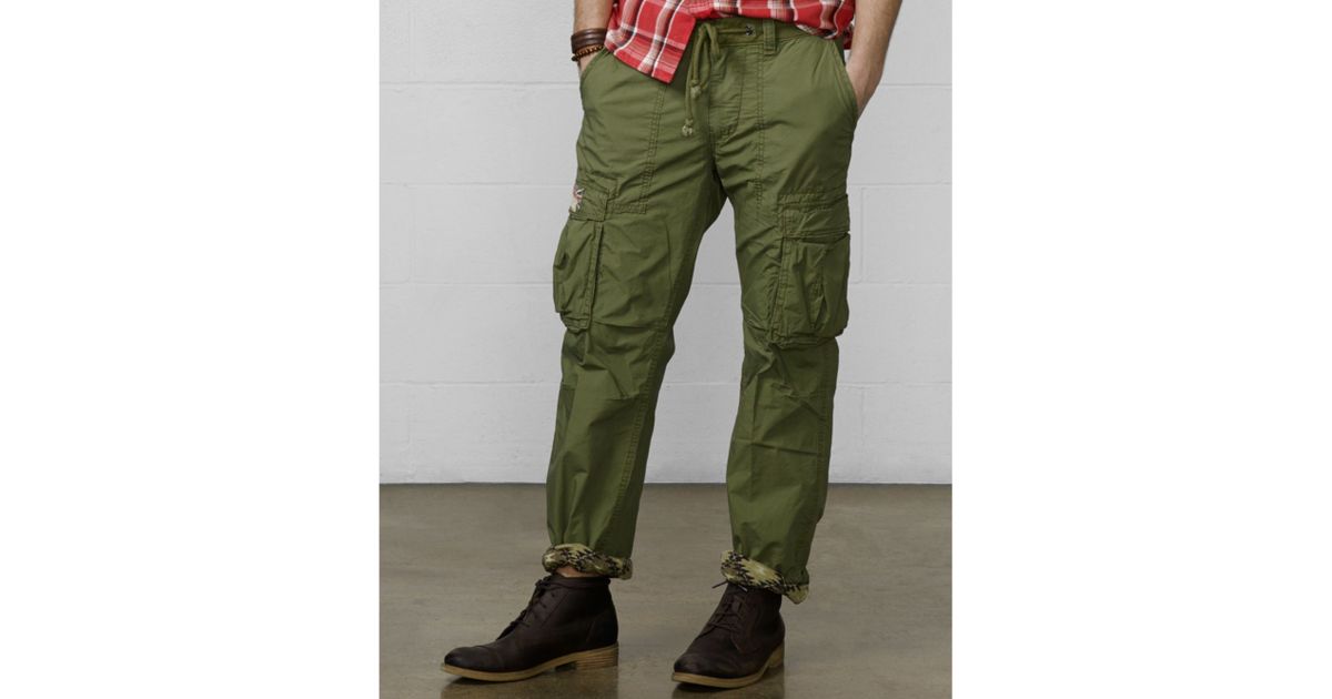 Denim & Supply Ralph Lauren Slimfit Poplin Cargo Pants in Green for Men ...