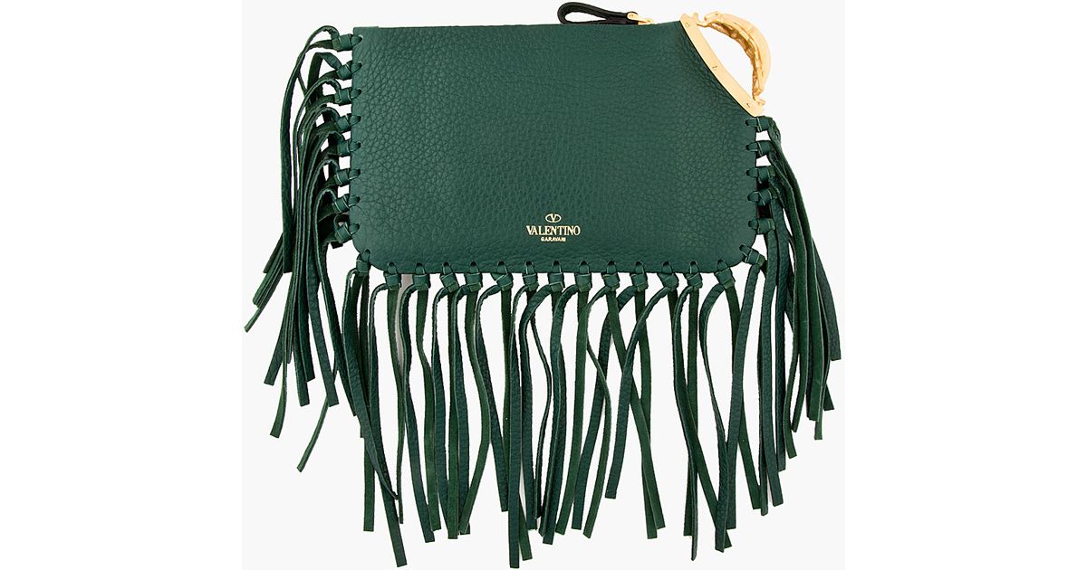 valentino fringe clutch