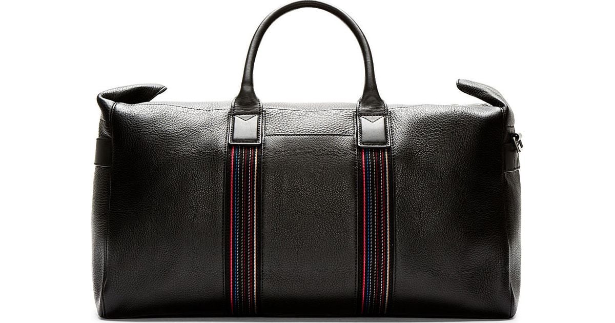 Paul Smith Black Grained Leather Duffle Bag for Men - Lyst