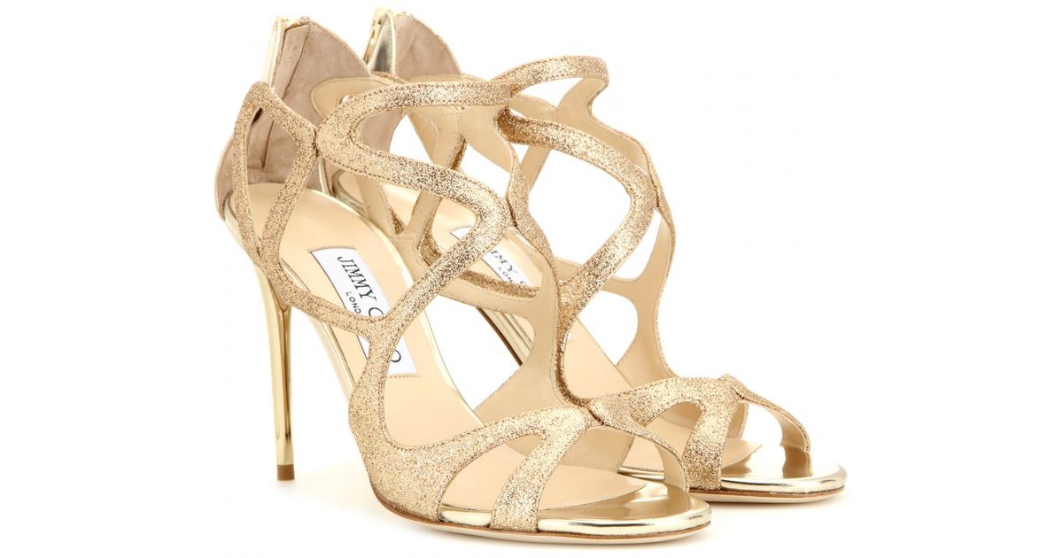 jimmy choo gold sandal heels