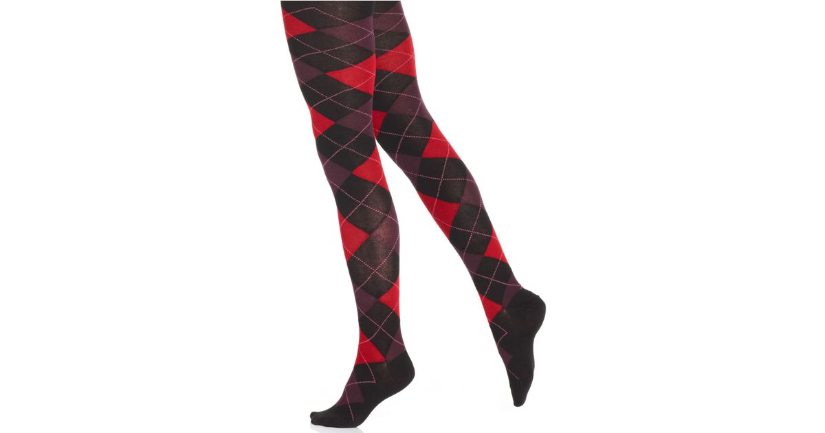 Hue Argyle Sweater Tights in Deep 