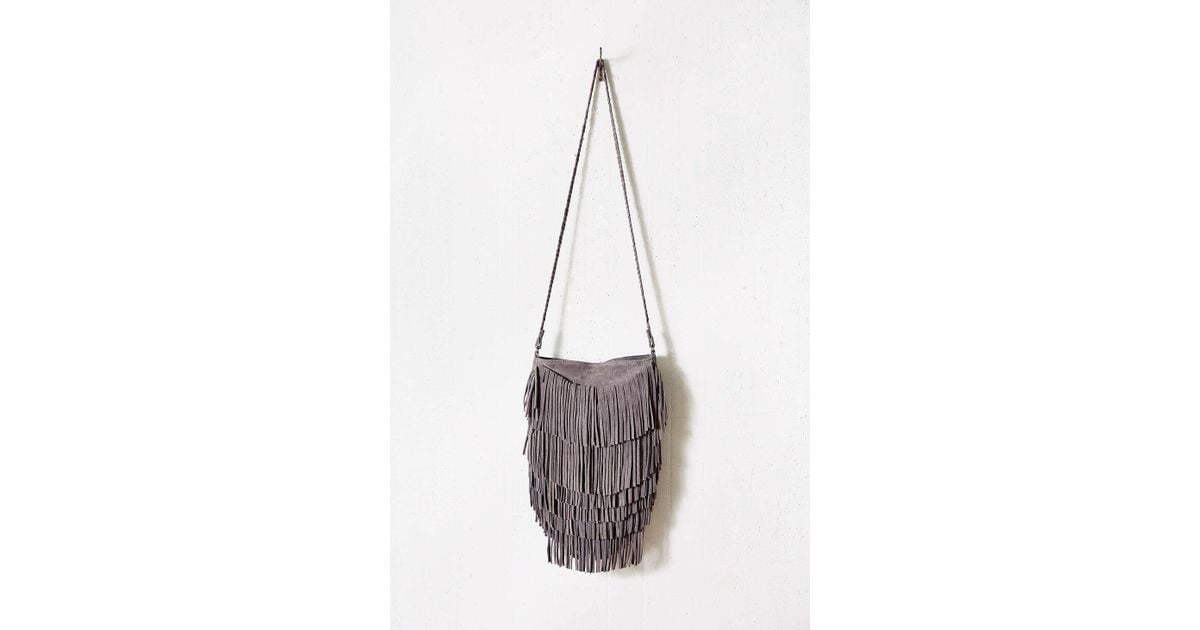 grey suede crossbody bag