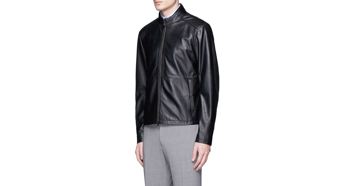 armani collezioni lambskin leather jacket