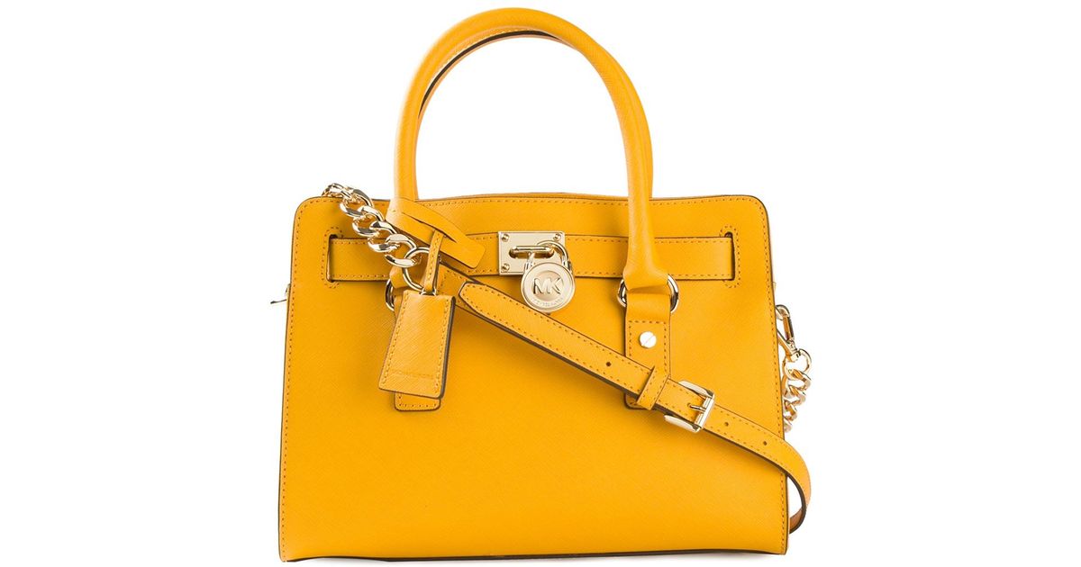 yellow small handbag
