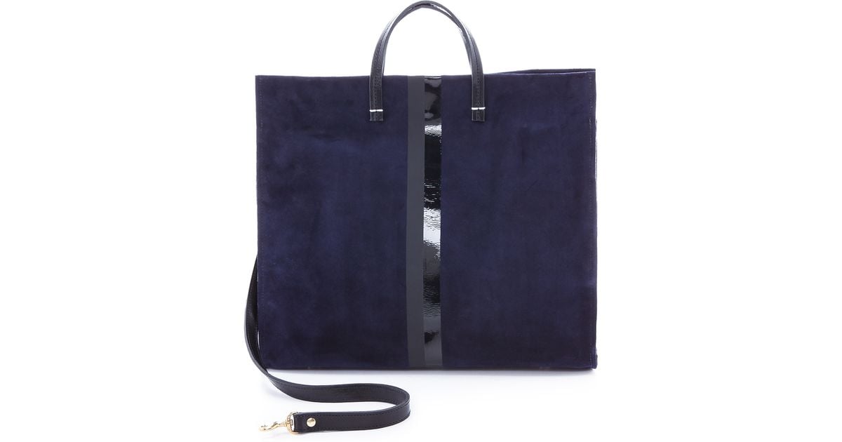 CLARE V Simple Perforated Suede Tote