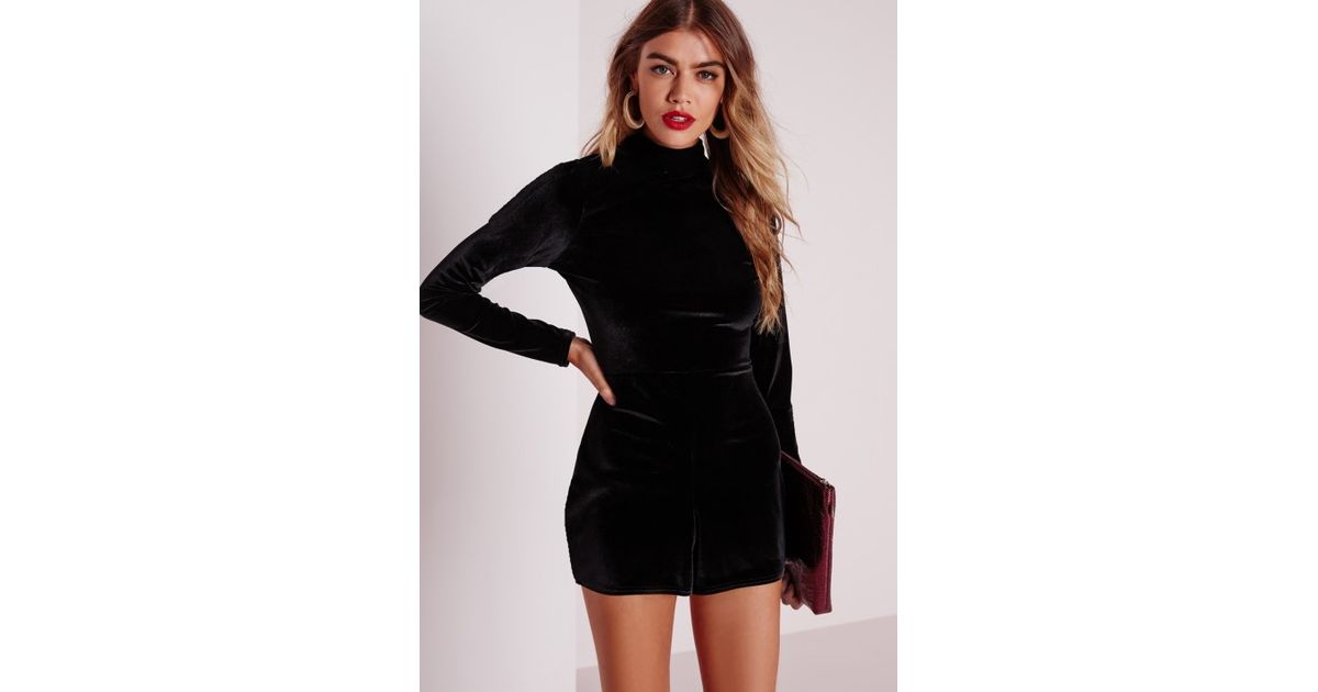high neck long sleeve playsuit