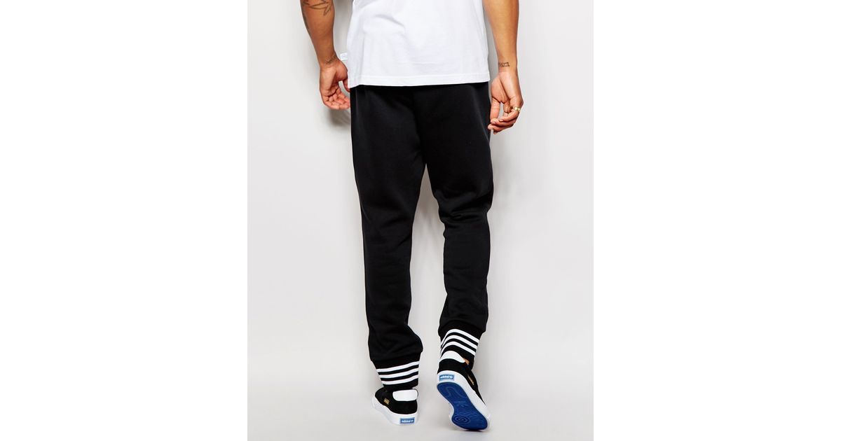 adidas Originals Drop Crotch Joggers With Varsity Cuff in Black for Men |  Lyst