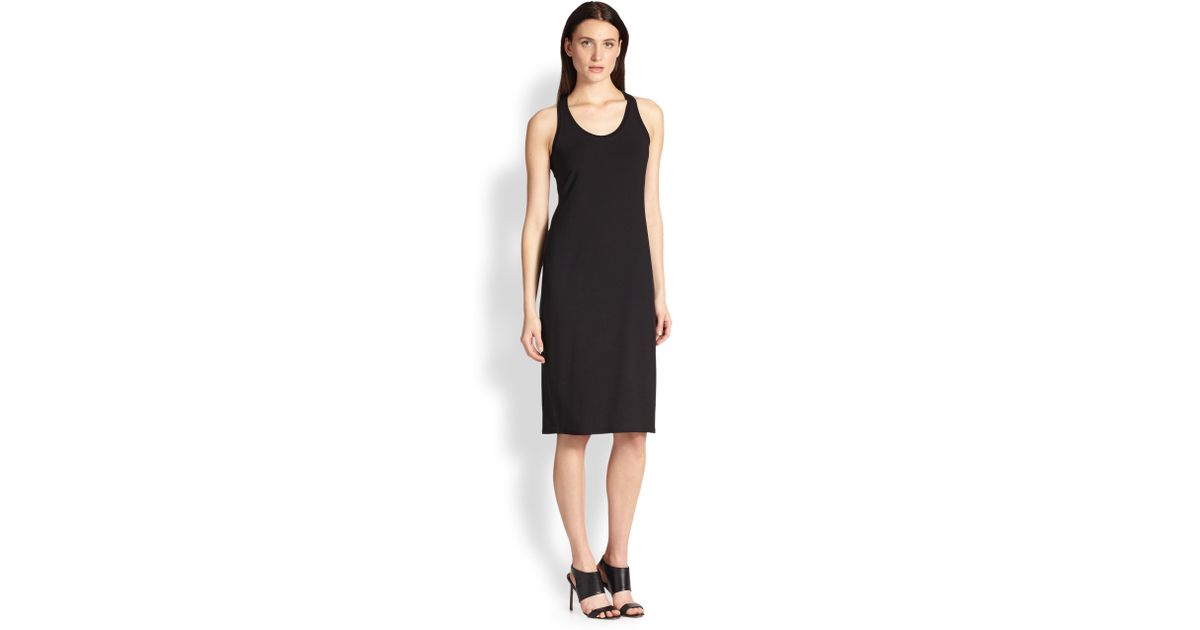 eileen fisher black tank dress