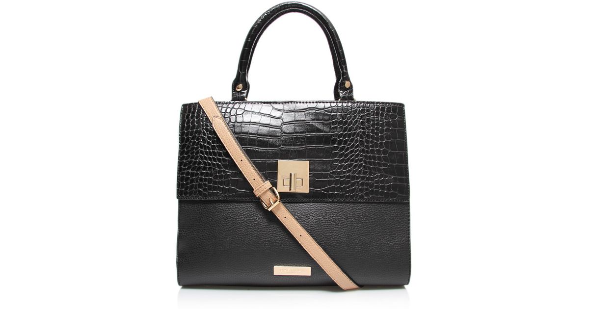 carvela black croc bag