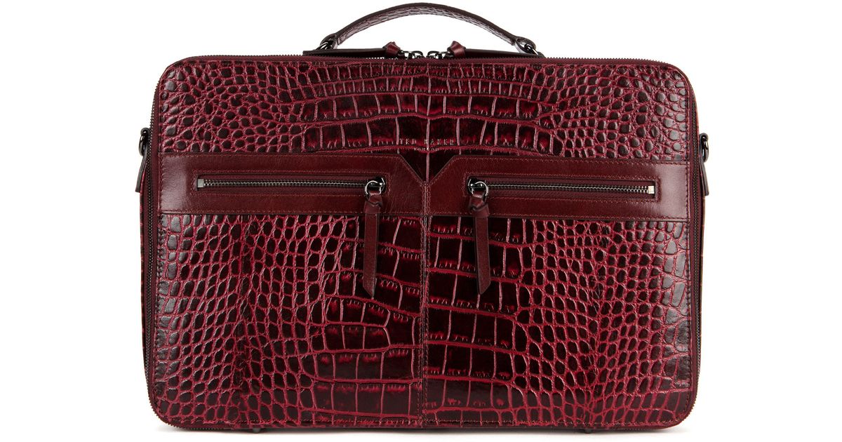 Ted Baker Leather Laptop Bag in Red for Men Lyst UK