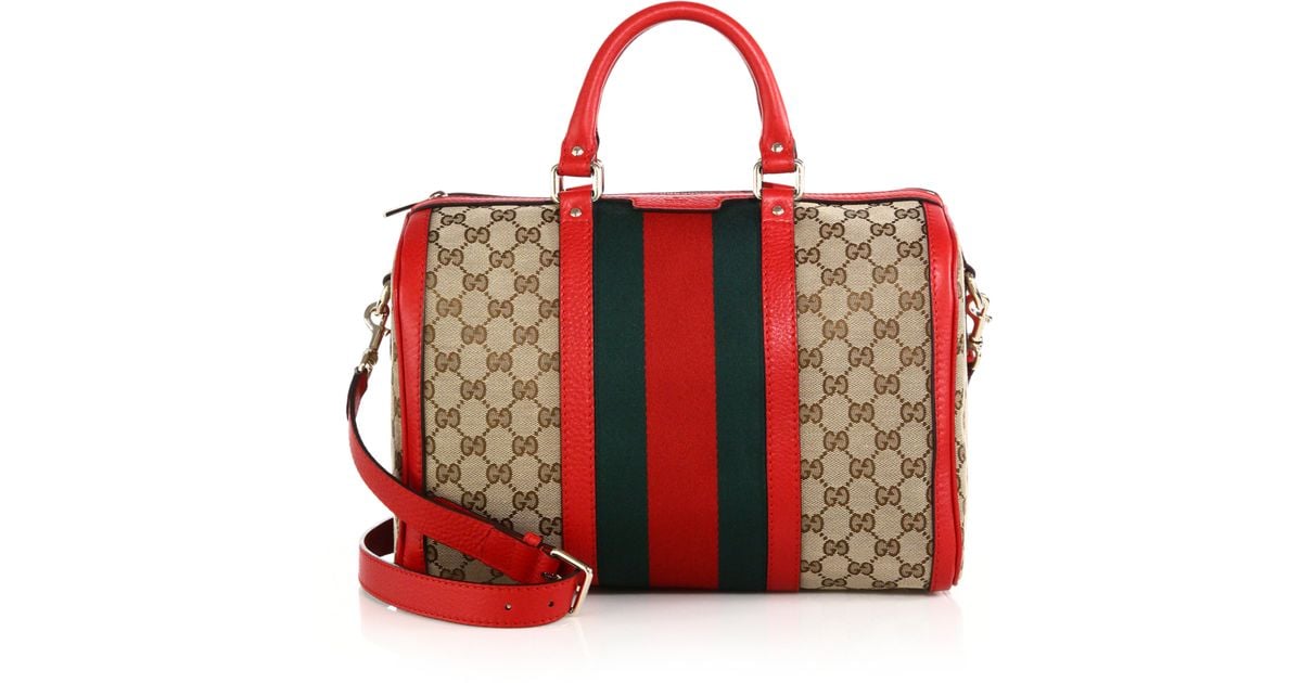 Gucci Navy/Red Boston Bag