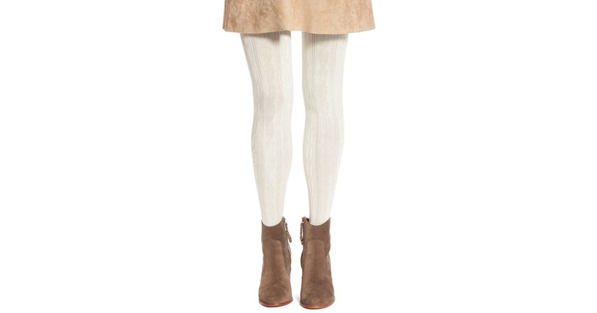 Hue Women's Cable-knit Sweater Tights In Ivory