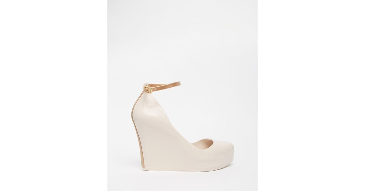 Melissa Patchuli Peep Toe Wedge Shoes in Metallic | Lyst