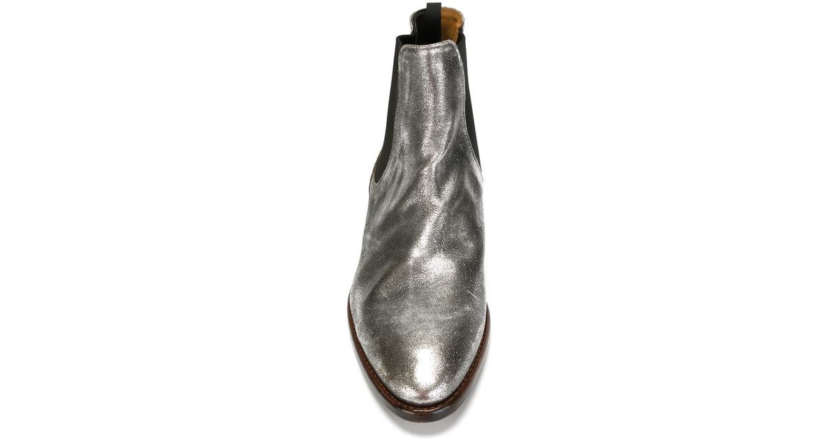metallic flat boots
