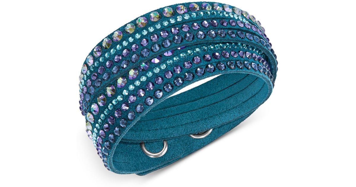 Swarovski Crystal Stripe Double Wrap Bracelet in Blue Lyst