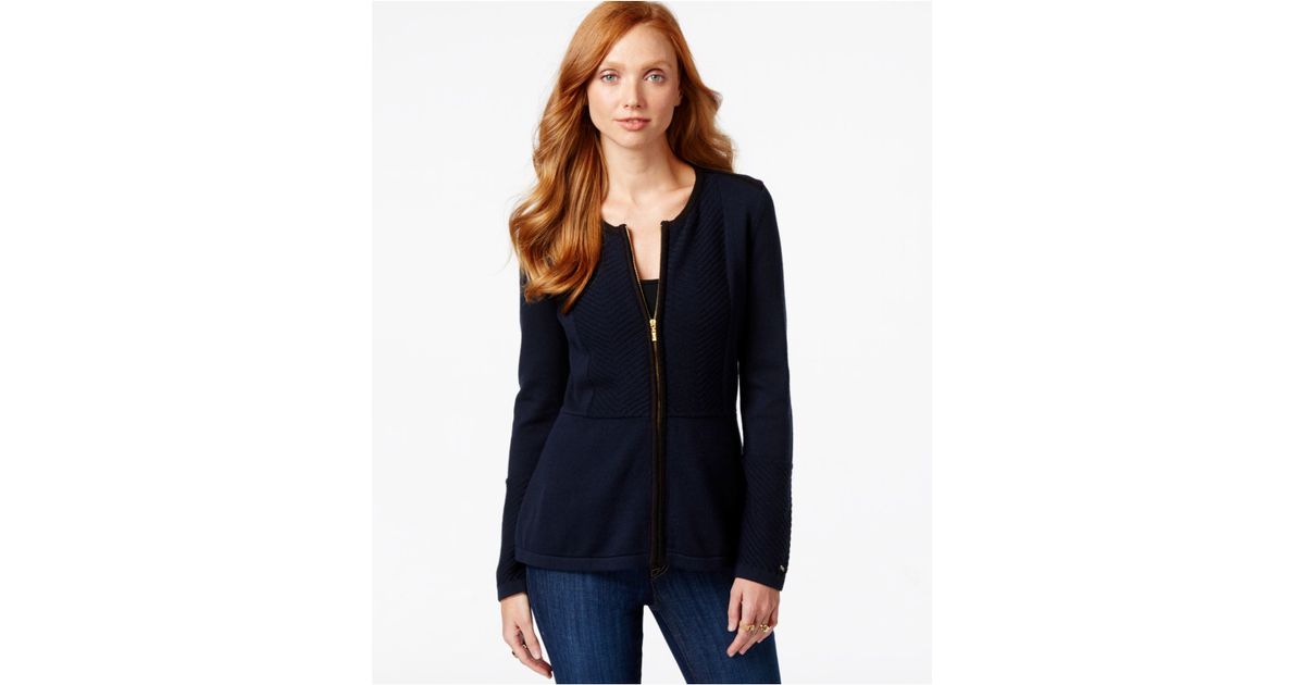 Tommy Hilfiger Peplum Sweater Jacket
