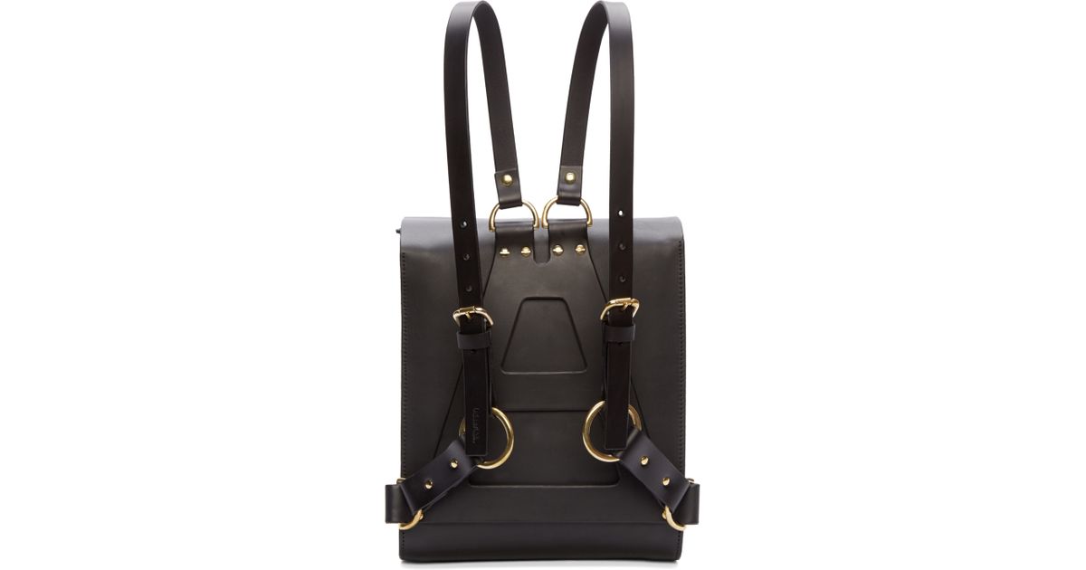 Lyst Fleet Ilya Black Leather Medium Harness Backpack In