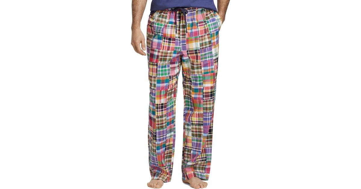 Brooks Brothers Patchwork Madras Lounge Pants in Bright Orange (Orange