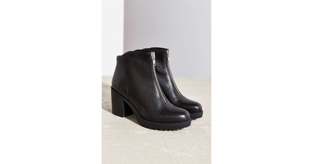 Front Zip Grace Ankle Boot in Black Lyst