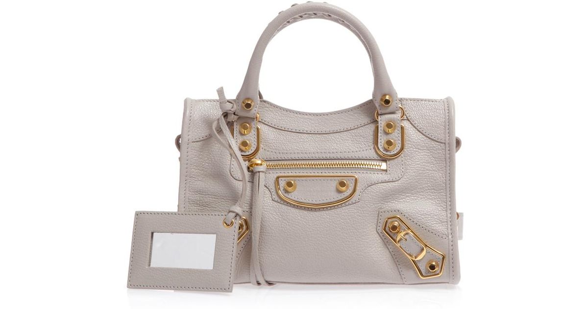 Balenciaga Classic Mini City Bag in Gray | Lyst