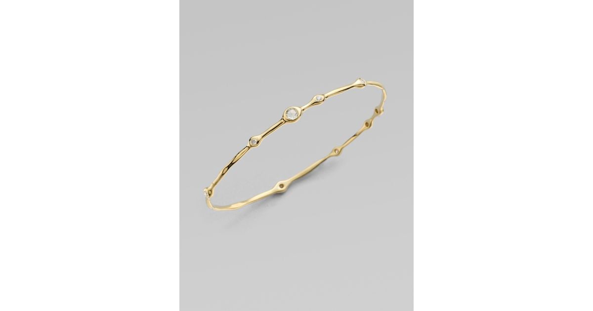Ippolita Multi Diamond 18k Yellow Gold Bangle Bracelet In Metallic Ippolita Multi Diamond 18k Yellow Gold Bangle Bracelet In Metallic Lyst