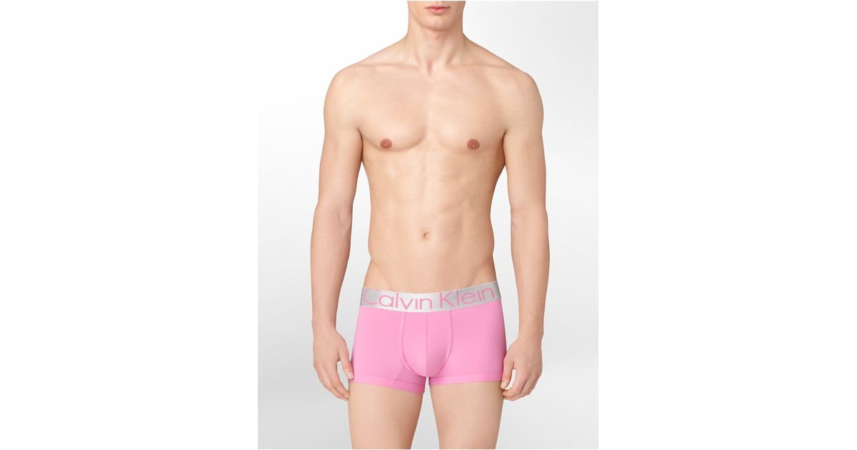 Calvin Klein Steel Micro Low-rise Trunk in Pink for Men | Lyst