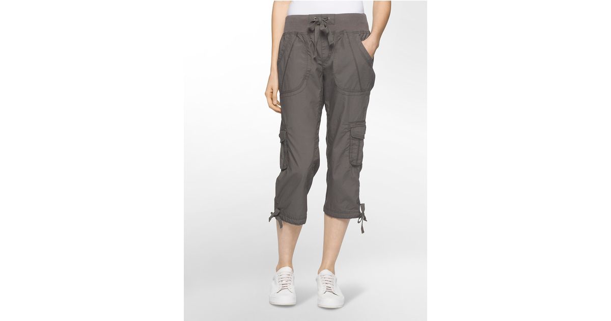 Calvin Klein Cotton White Label Performance Cargo Capris in Black | Lyst