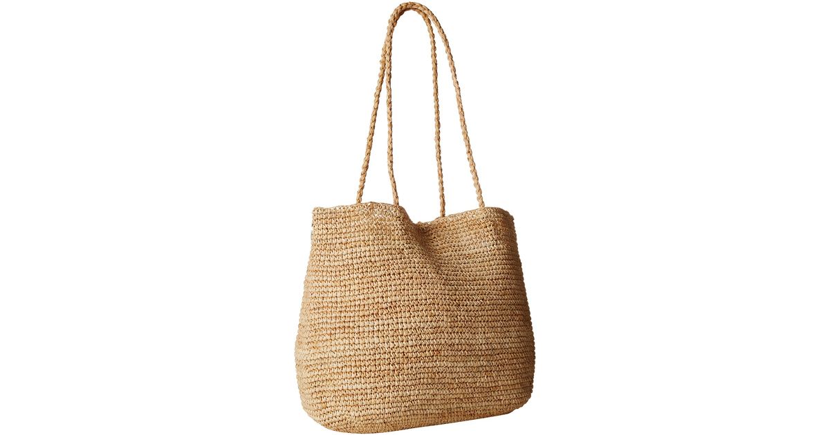 Lyst Hat Raffia Bag With Turquoise Seas Detail In Brown