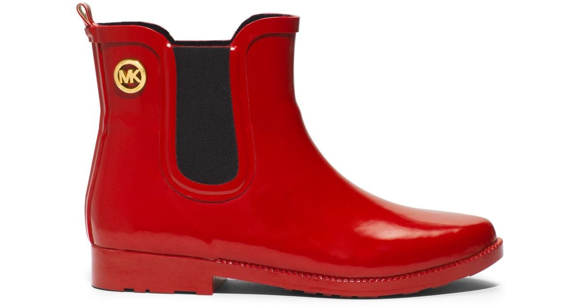 michael kors boots red