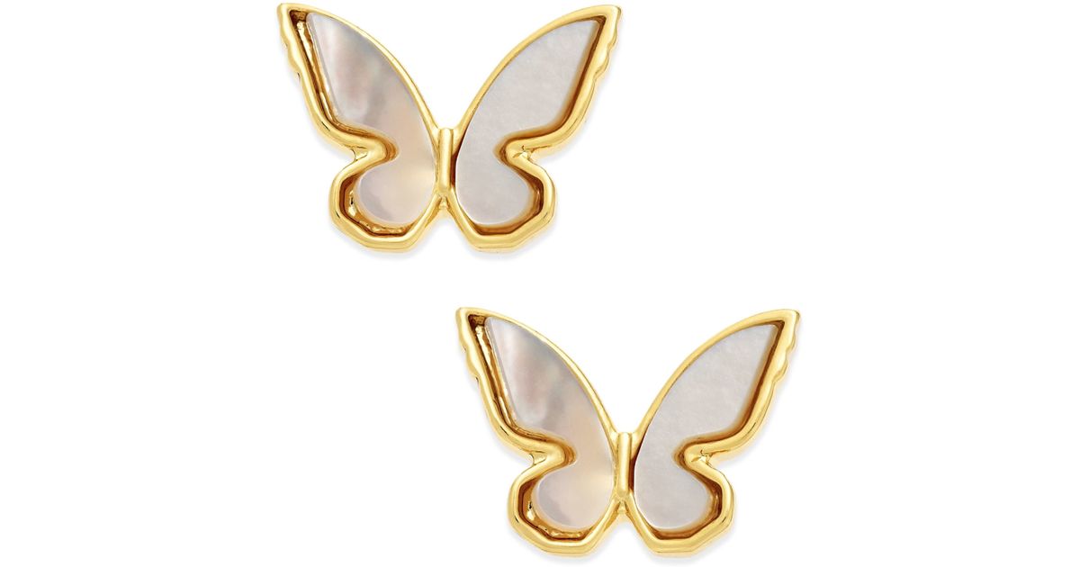 mother of pearl butterfly earrings
