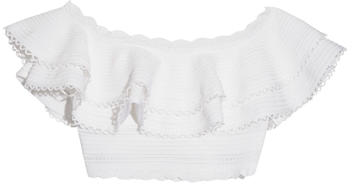 white crop top ruffle