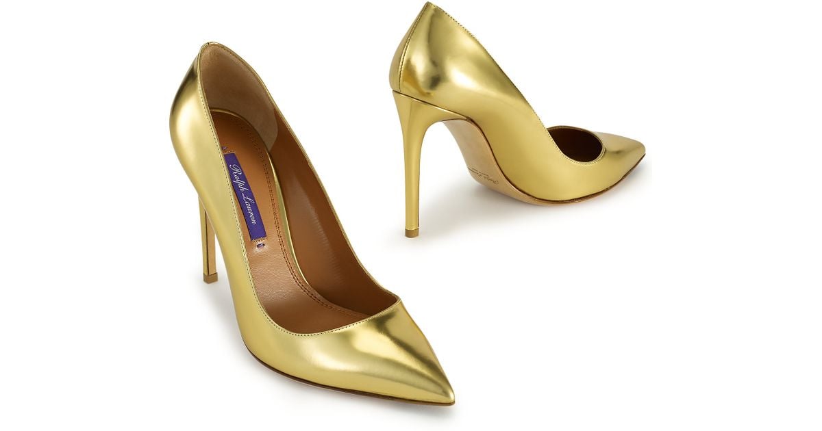 ralph lauren gold heels