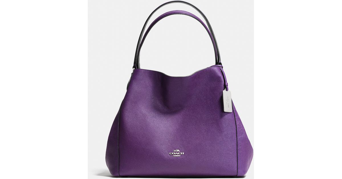 COACH Edie 31 Shoulder Bag In Pebble Leather in Purple | Lyst