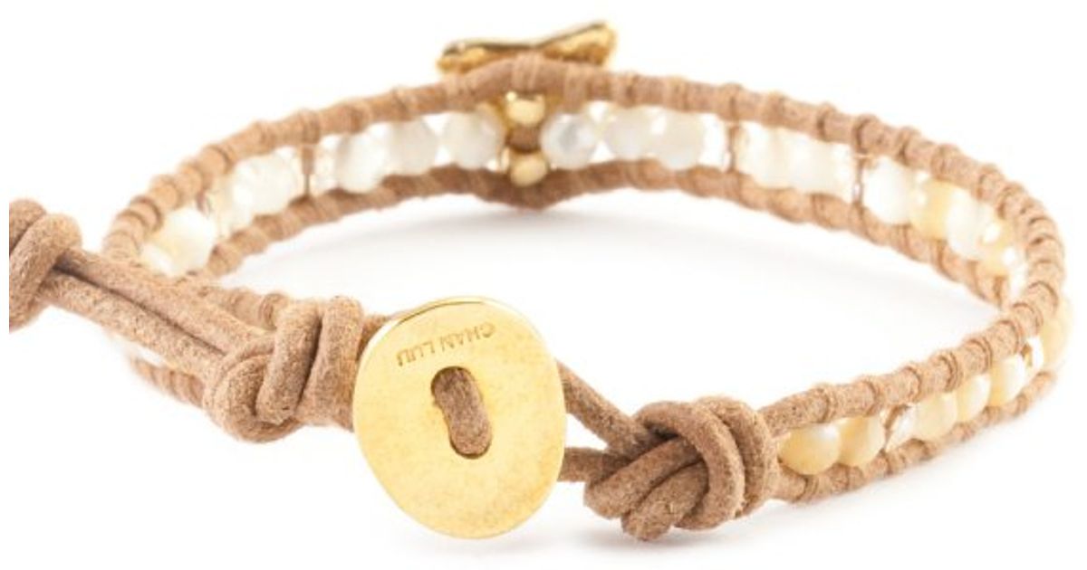 Lyst Chan Luu White Mix Single Wrap Bracelet With Gold Shark Tooth Lyst Chan Luu White Mix Single Wrap Bracelet With Gold Shark Tooth In Natural