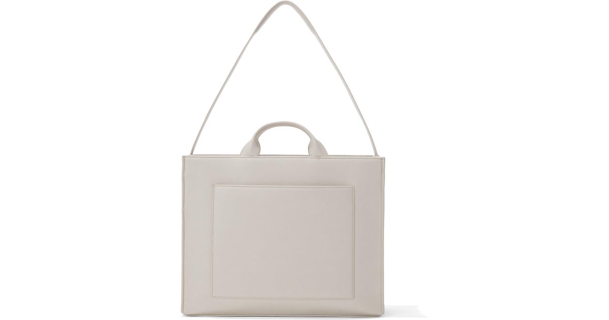 Dagne Dover Leather Daily Tote In Bone, Medium - Lyst