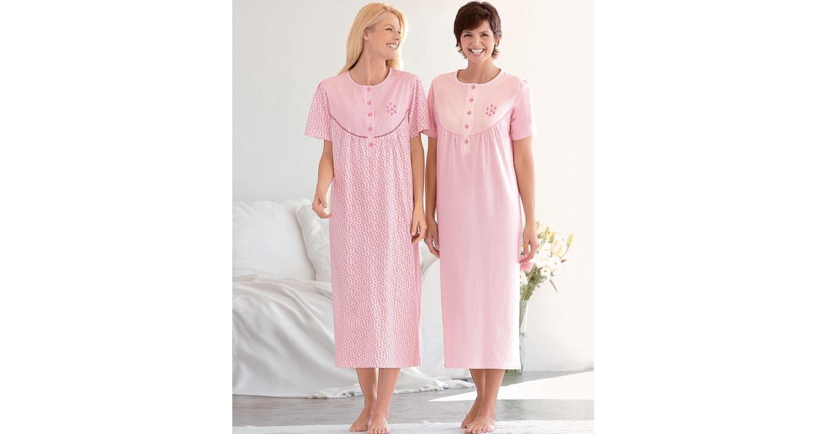 DAMART Pack Of 2 Cotton Nightdresses in Pink - Lyst