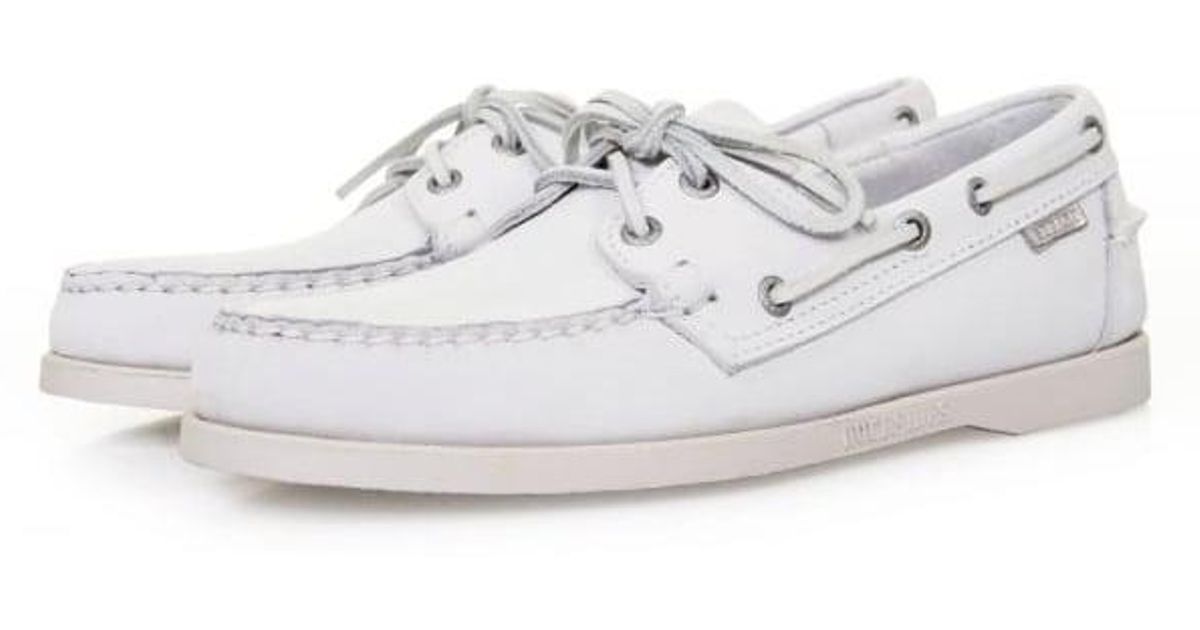 Sebago Leather Docksides White Nubuck 