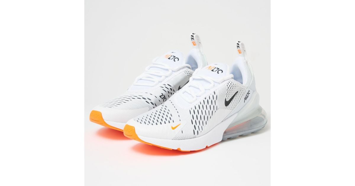 air max 270 white black total orange