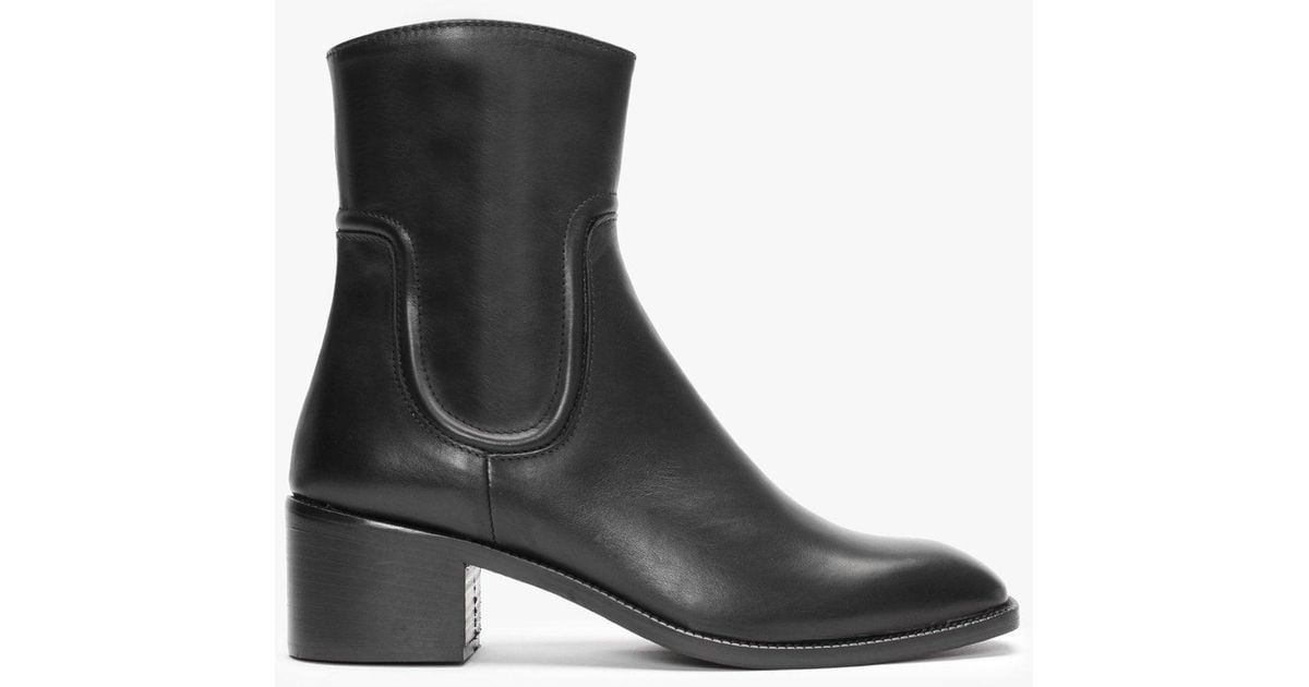 DONNA LEI Norman Black Leather Ankle Boots | Lyst