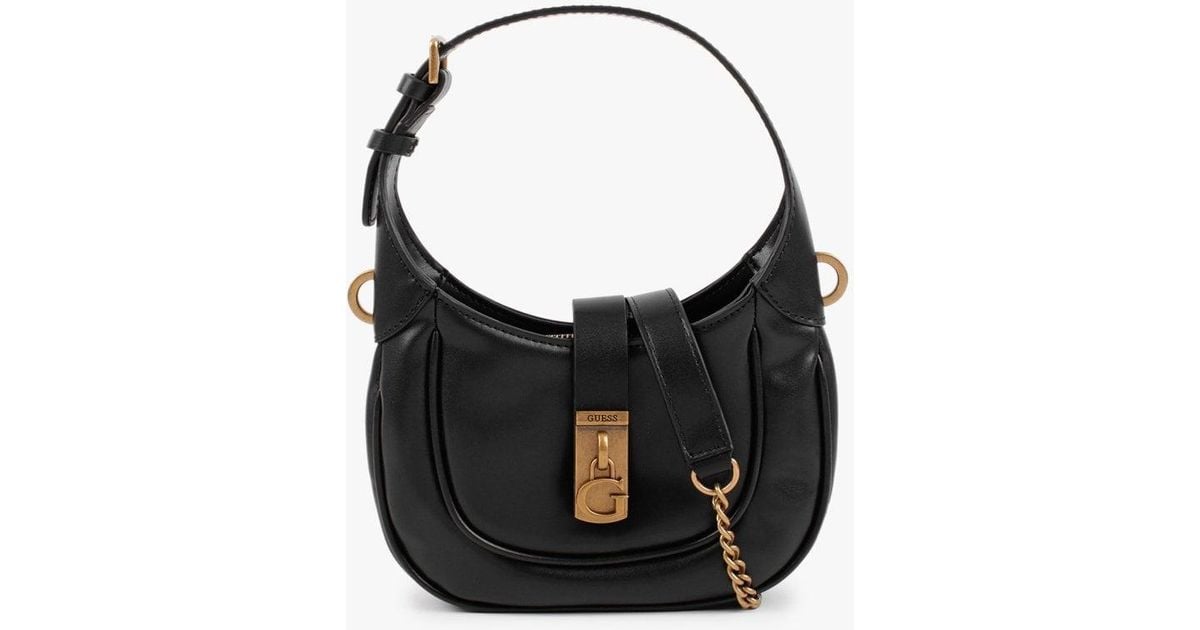 Guess Mini Maimie Black Hobo Bag | Lyst