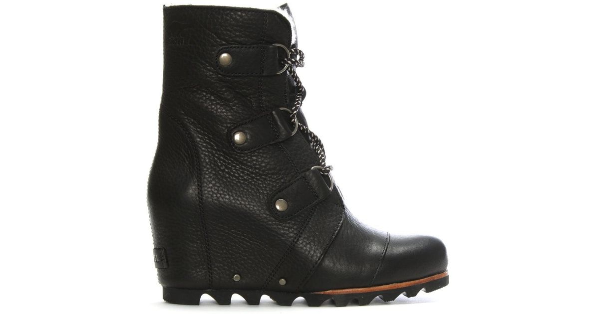 sorel joan of arctic wedge boot black