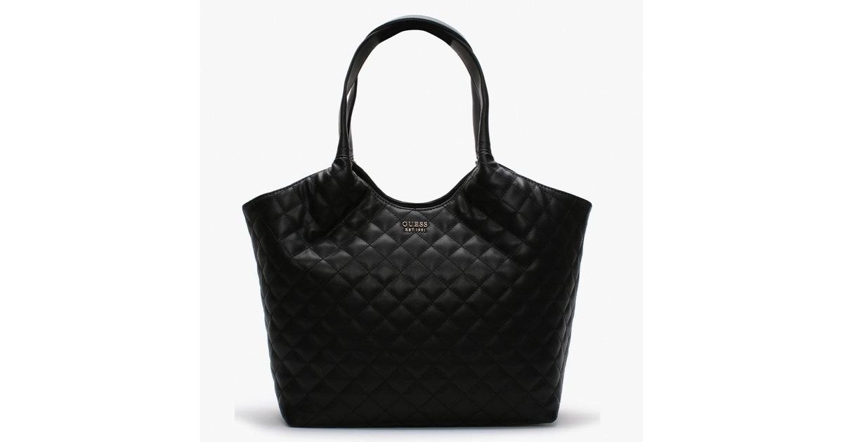 black quilted shopper bag