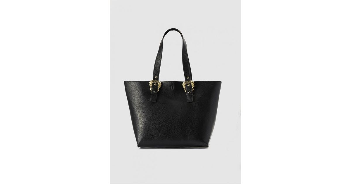 Versace Jeans Couture S Baroque Buckle Tote Bag in Black | Lyst