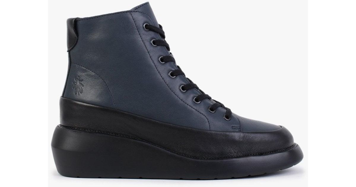 navy wedge ankle boots uk