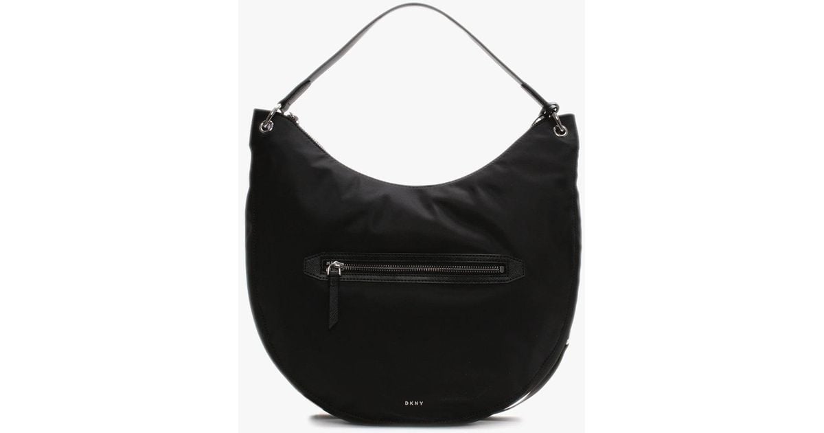 DKNY Casey Black Nylon Hobo Bag Accessories One Lyst